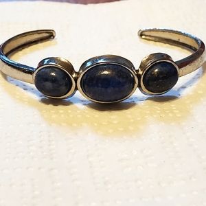 Paparazzi blue stone silver cuff.